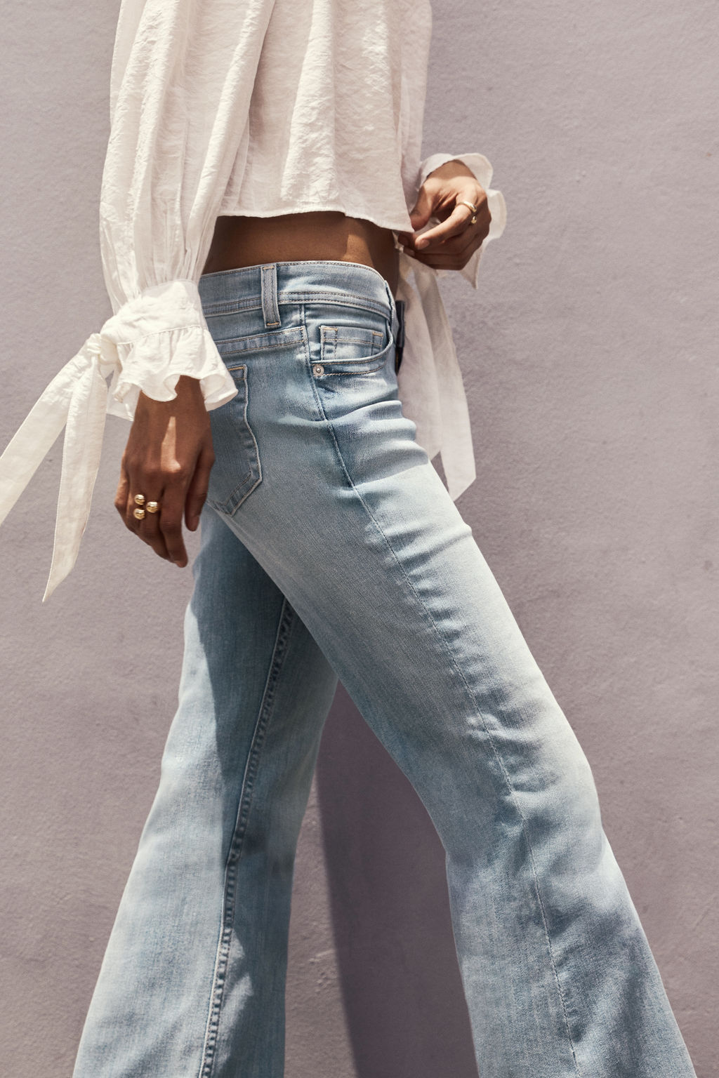 Flared Leg Ultra Low Waist Jeans - H&m фото 8