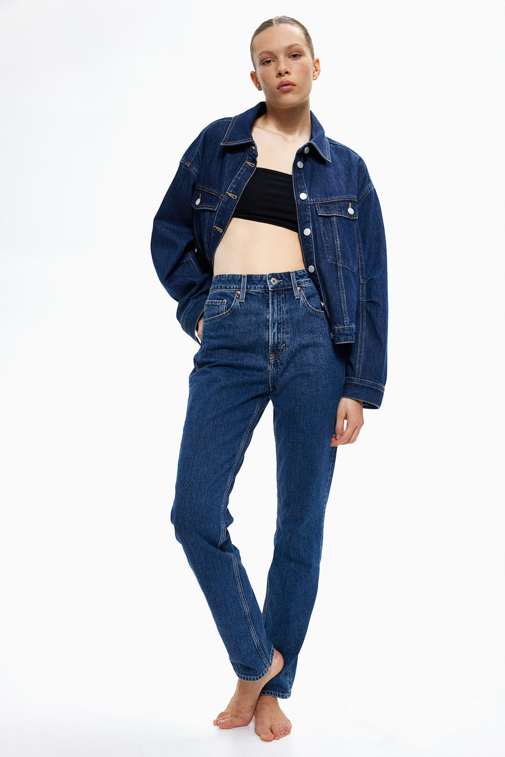 Slim Straight High Jeans - H&m фото 3