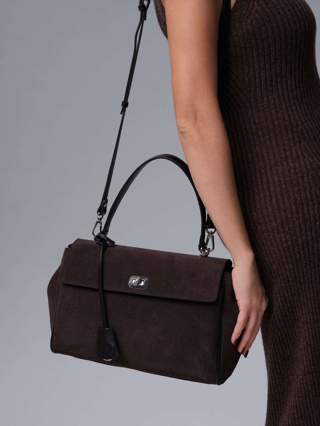 Замшевая сумка Nadi DBR 31356 темно-коричневый  фото 5