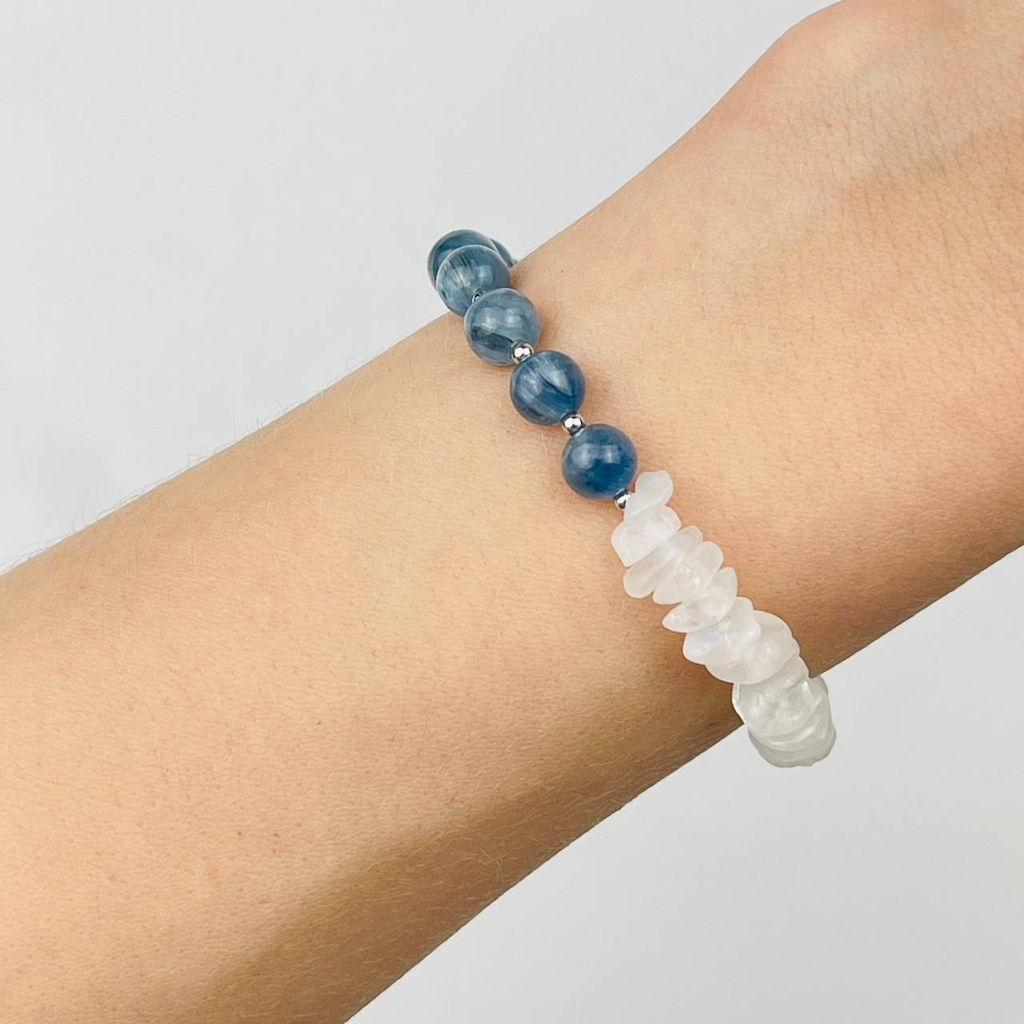 Браслет из Кианита и Лунного камня 16 см +