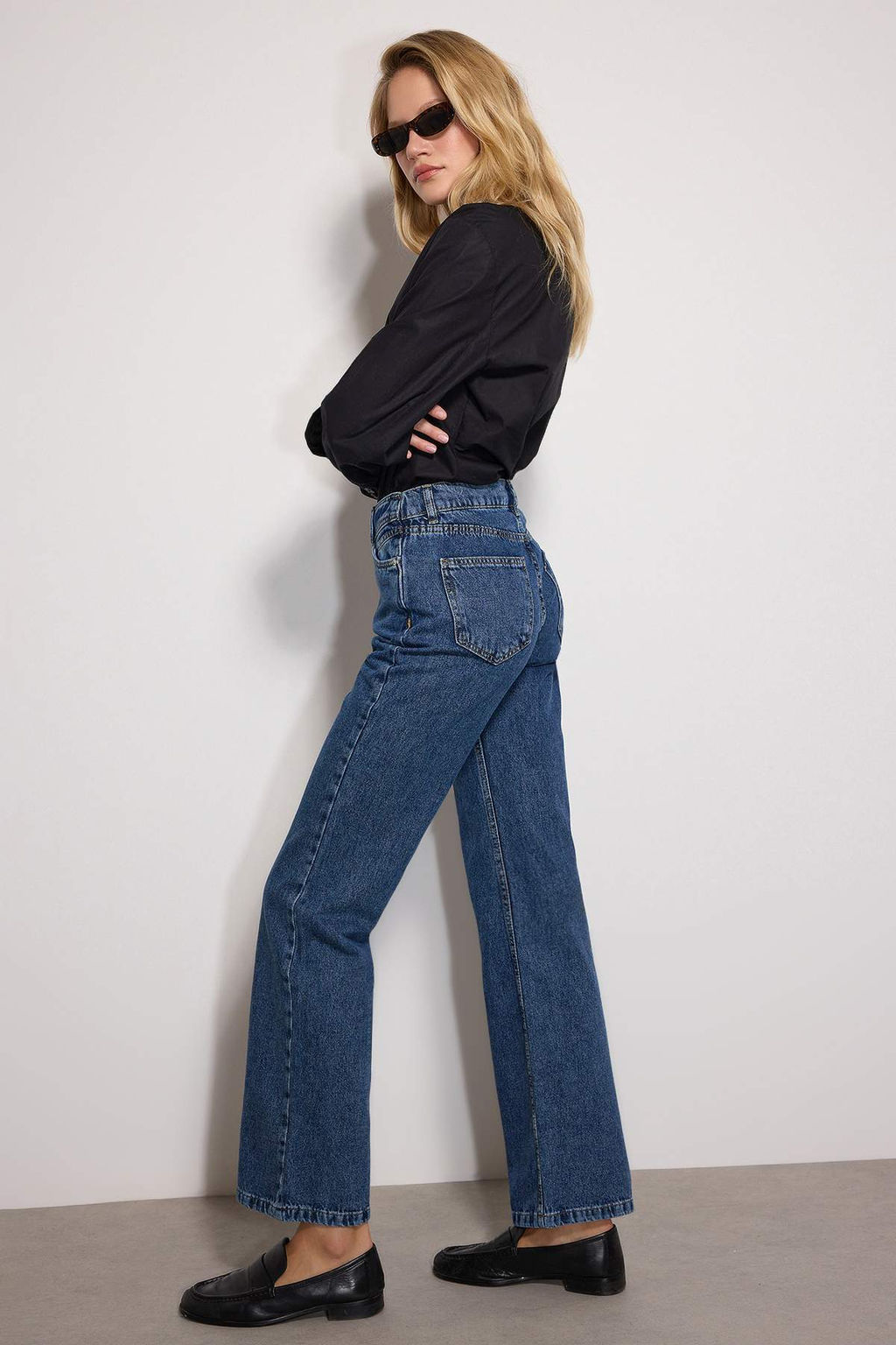 Siyah Yuksek Bel Wide Leg Jeans TWOSS21JE0385 - Trendyolmilla фото 15