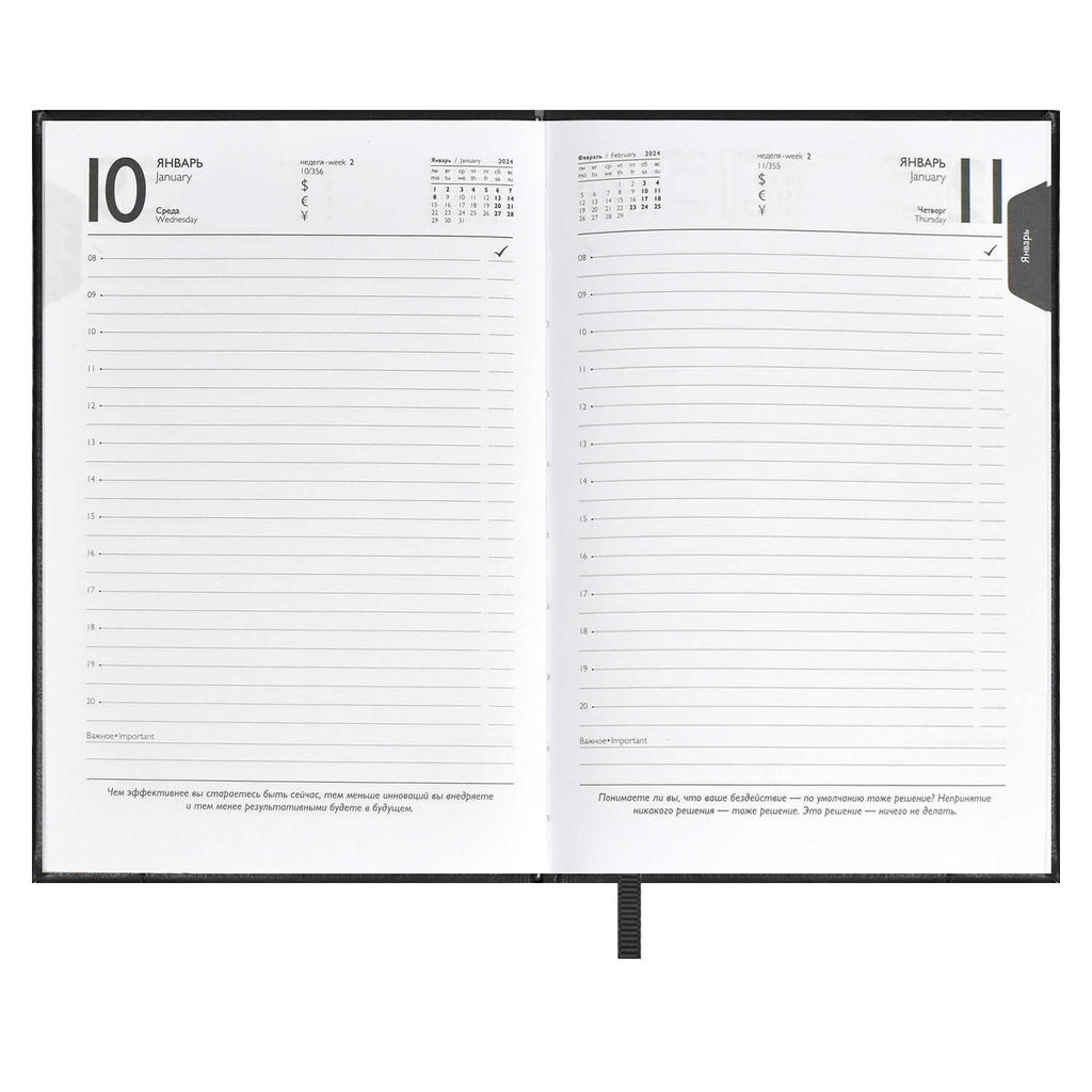 Ежедневник датированный 2024 ESCALADA, А5, 176 л., арт. 63742/ 15 САРИФ-ЭКОНОМ ЧЁРНЫЙ  фото 9