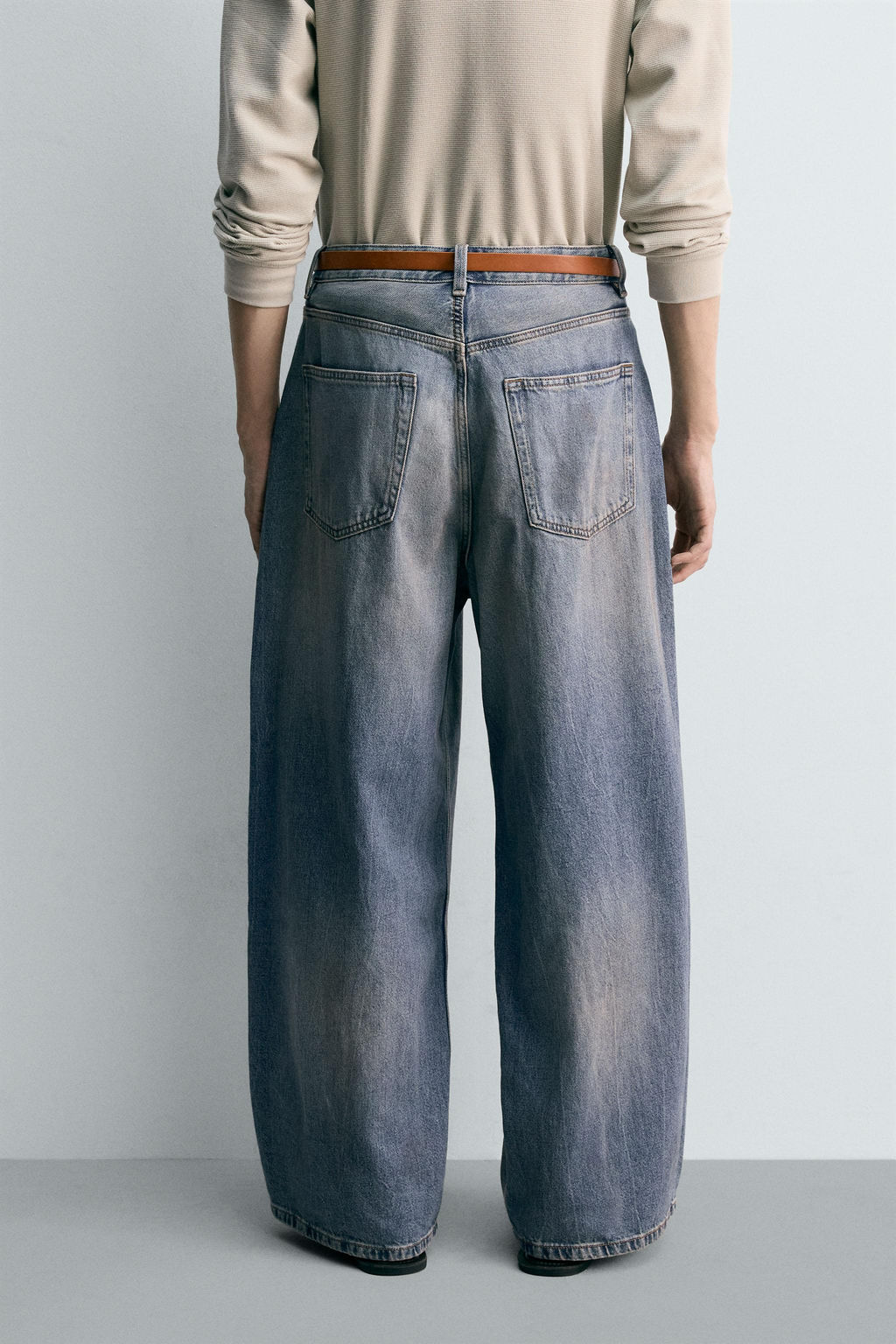 JEANS BAGGY FIT LAVADO EFECTO VINTAGE / Azul medio - Zara фото 3
