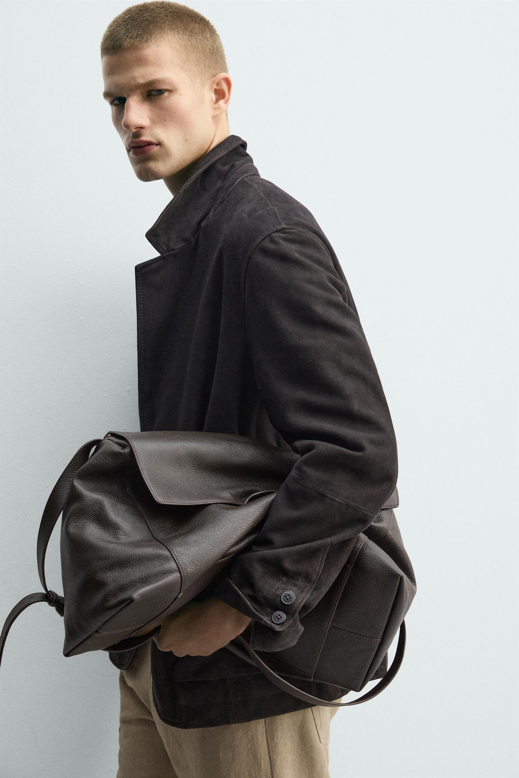 BLAZER PIEL ANTE EFECTO LAVADO / Marr?n oscuro - Zara фото 6