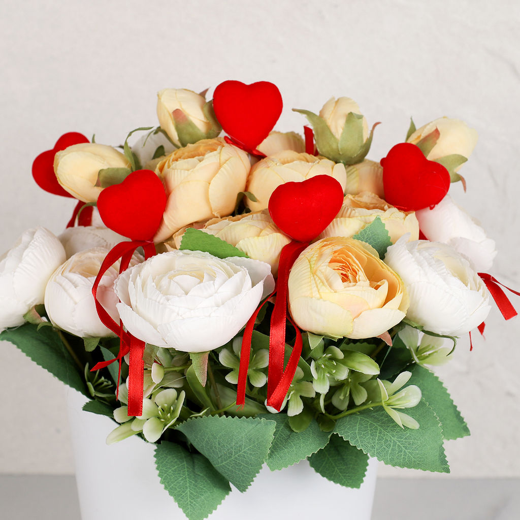 Декоративное украшение Сердце набор 12 шт 21 см топпер / DYS-21 /уп 100/300/ - Галеонтрейд фото 3