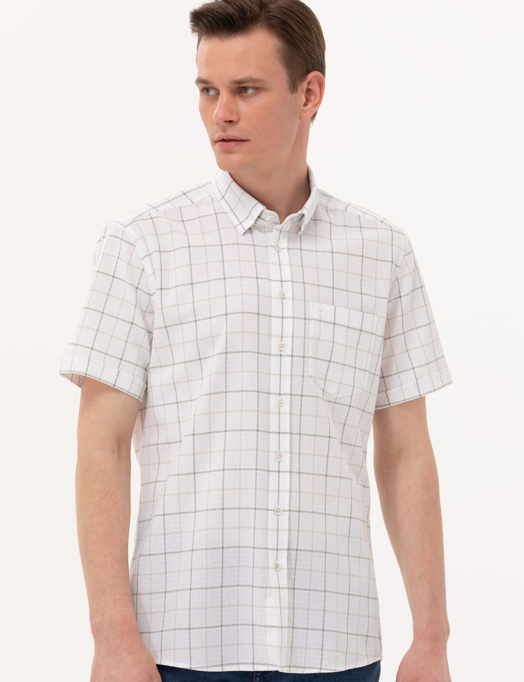 Haki Regular Fit K_sa Kollu G_mlek