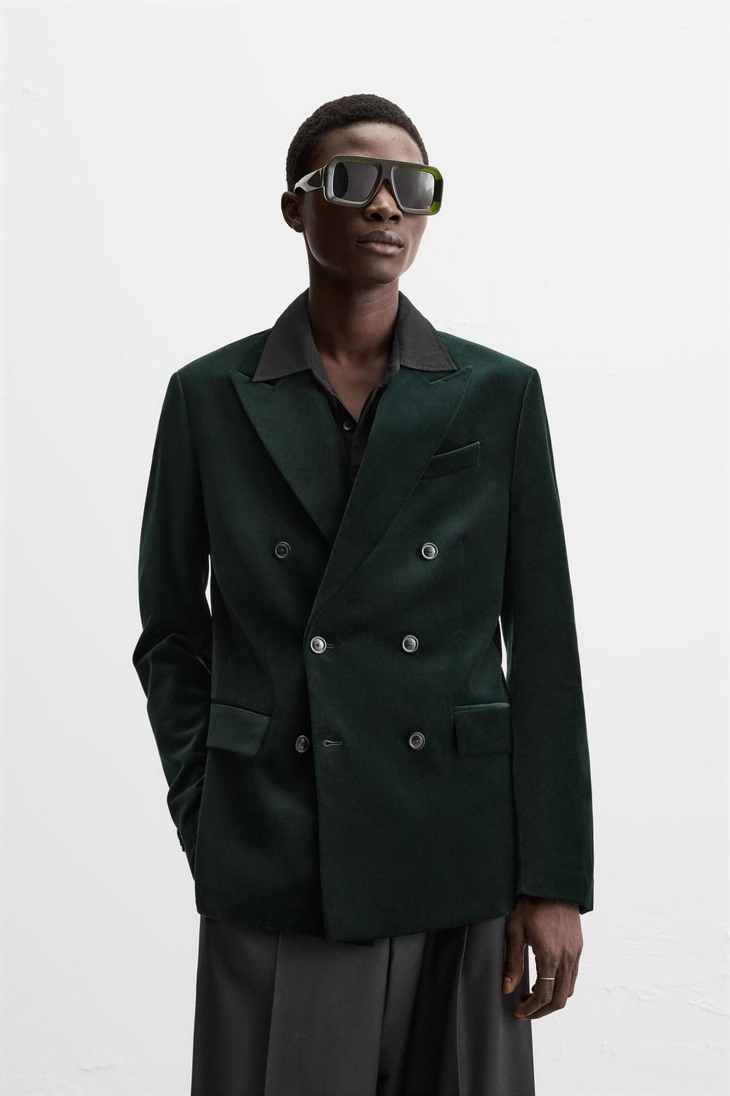 VELVET DOUBLE-BREASTED BLAZER - Zara фото 2