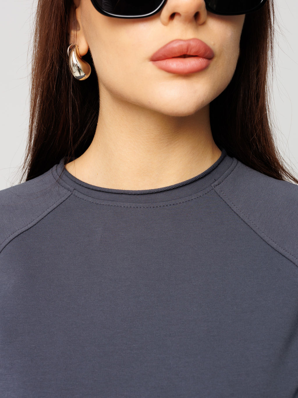 Женское платье с рукавом реглан из футера 2-х нитки графит ВП-11 (33)