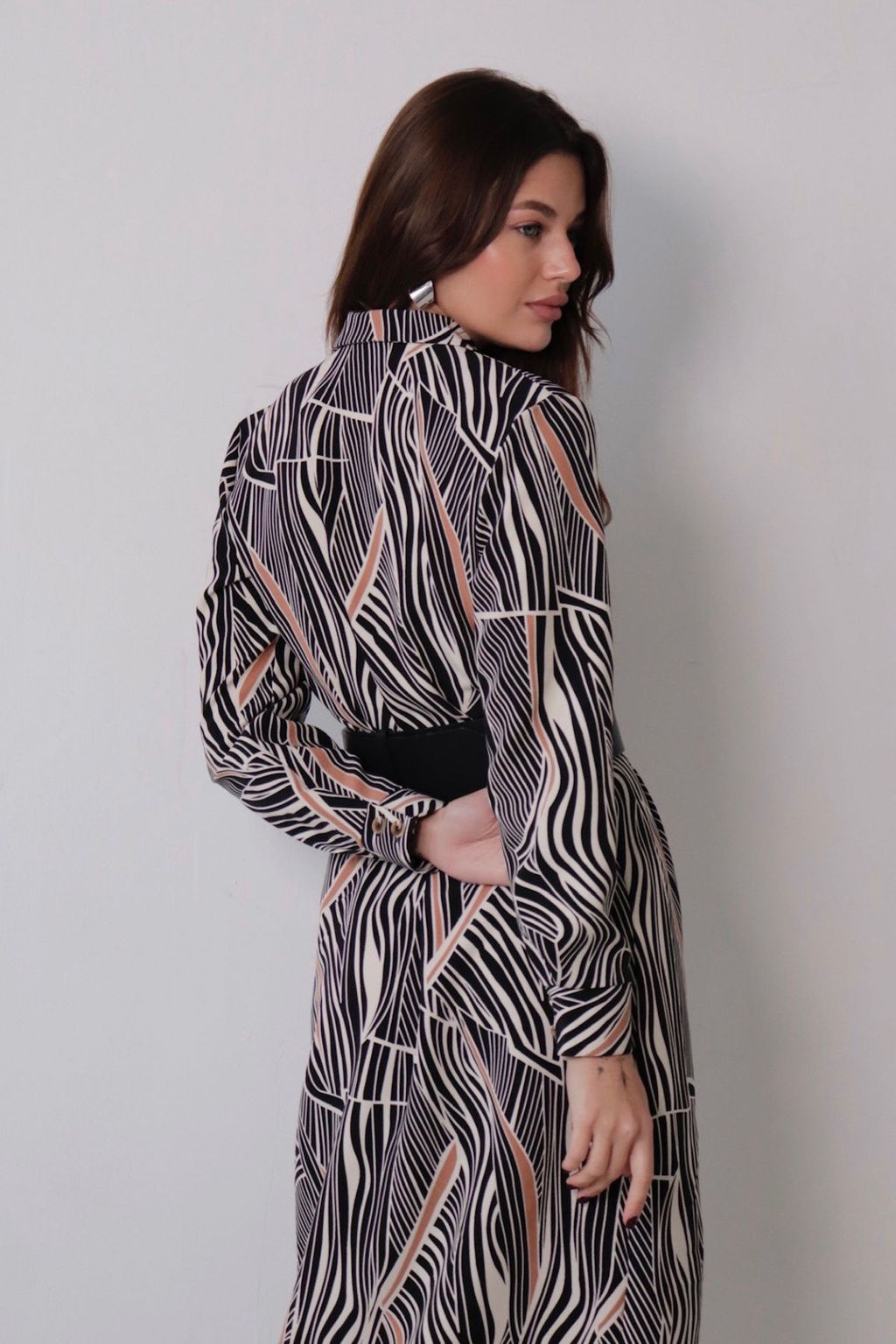 Платье-рубашка с английским воротником принт - Martichelli фото 226