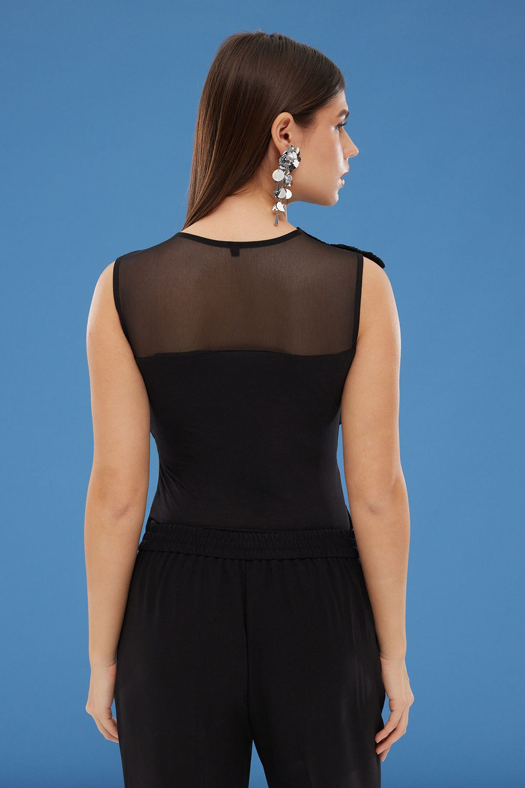 TRENDYOLMILLA Siyah Tul Detayl? F?rf?rl? Orme Body TPRSS25BD00010  фото 9