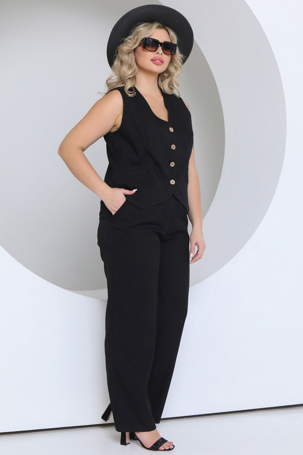 Жилет П-2228/2 Цвет:черный - Леди агата фото 7