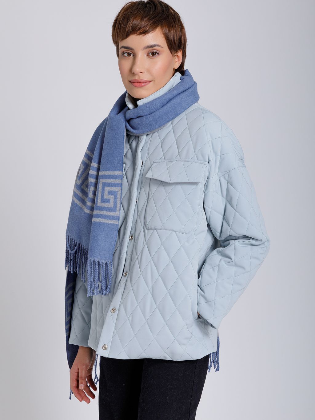 В составе шерсть и кашемир! теплый двусторонний палантин - Tantino фото 6