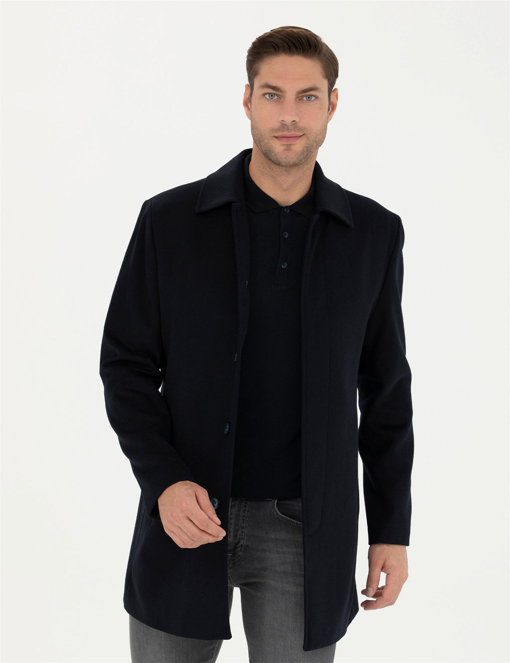 Lacivert Y_n Kar___ml_ Slim Fit Ka_e Kaban