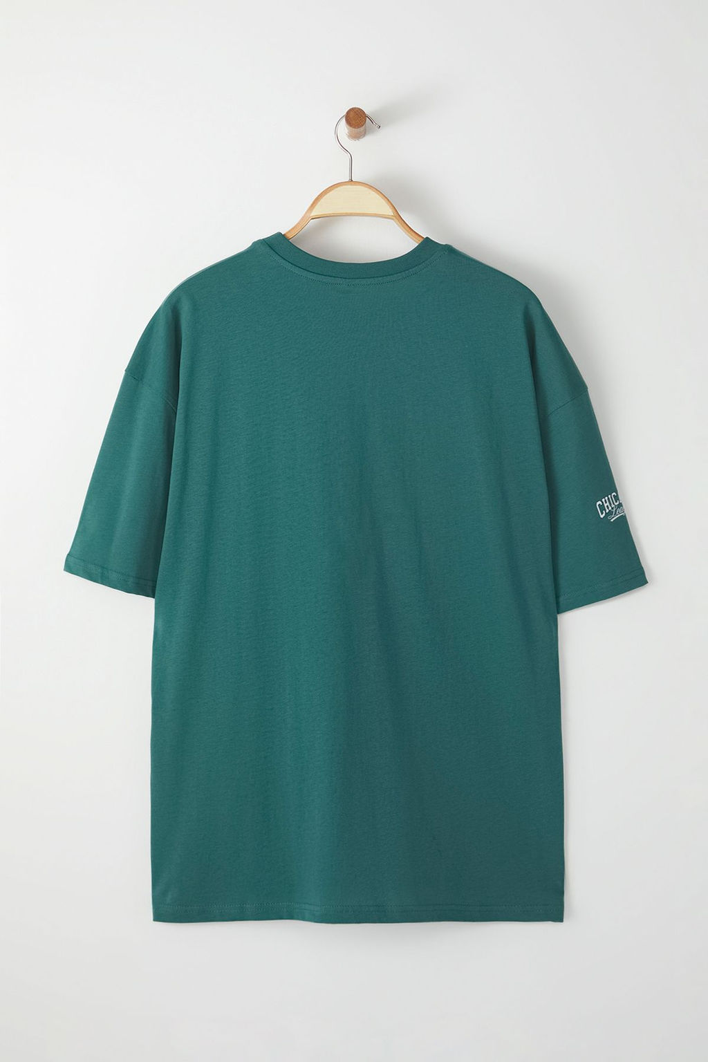 TRENDYOL MAN Zumrut Yesili Oversize/Genis Kesim Spor Bask?l? Tok Kumas T-shirt TMNSS25TS00032 - Trendyolmilla фото 7