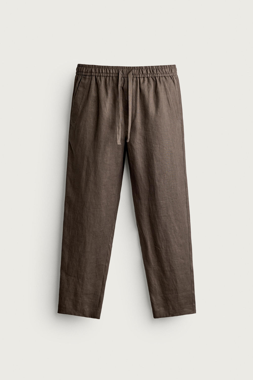 PANTAL?N RELAXED FIT 100% LINO / Marr?n / Topo - Zara фото 11