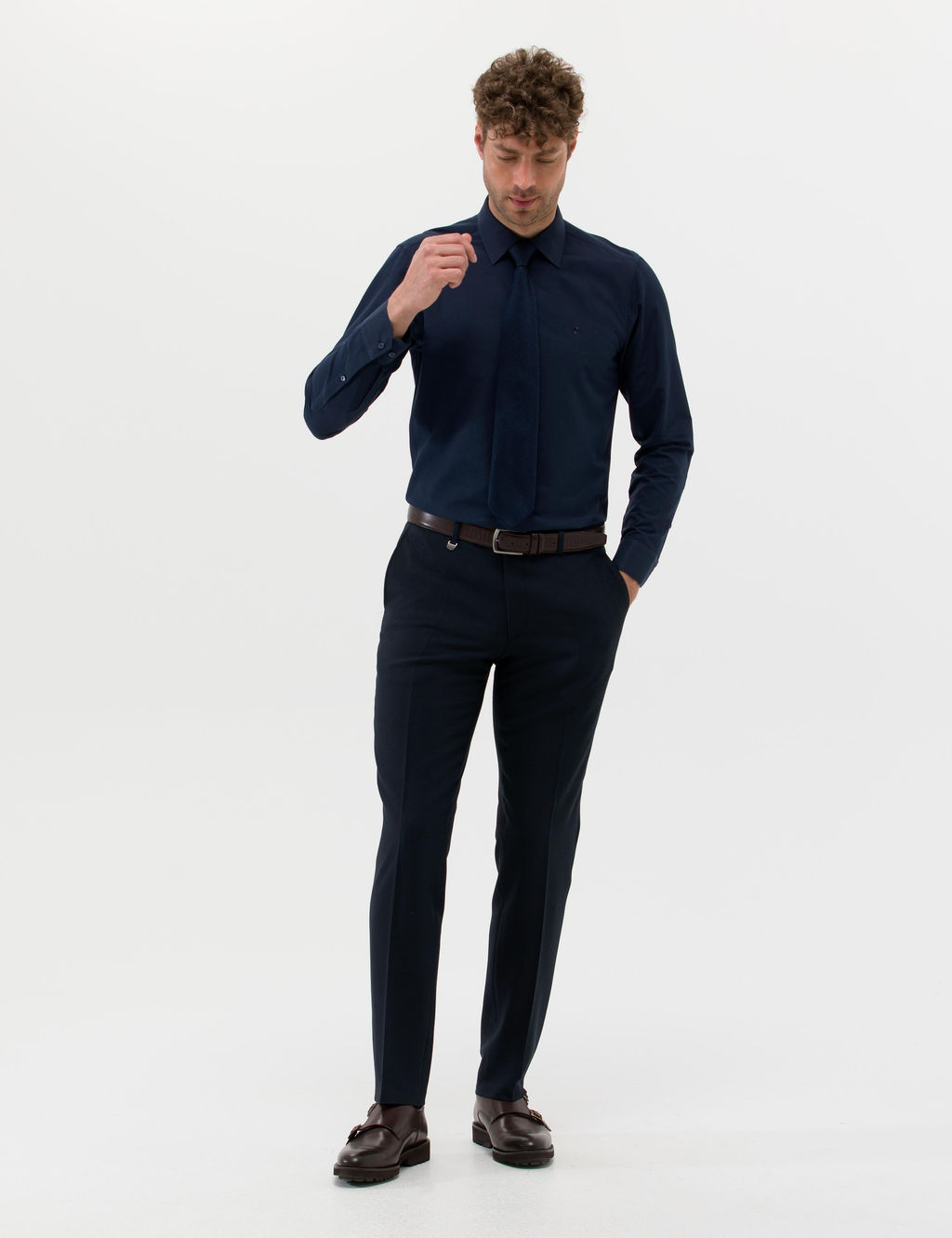 Lacivert Slim Fit Uzun Kollu Basic G_mlek - Pierre cardin фото 4