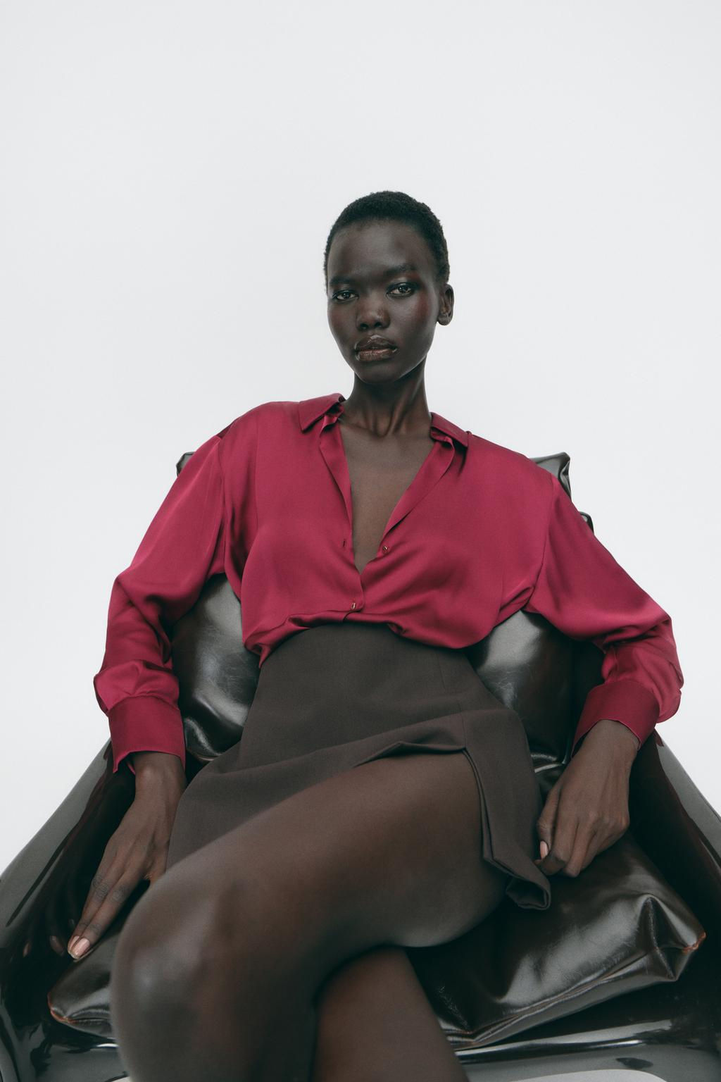 SATIN SHIRT - Zara фото 28