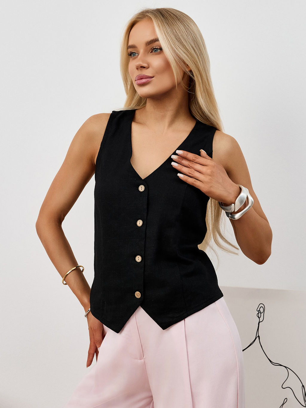 Жилет Аманти-1 из льна с вискозой - Виотекс фото 32