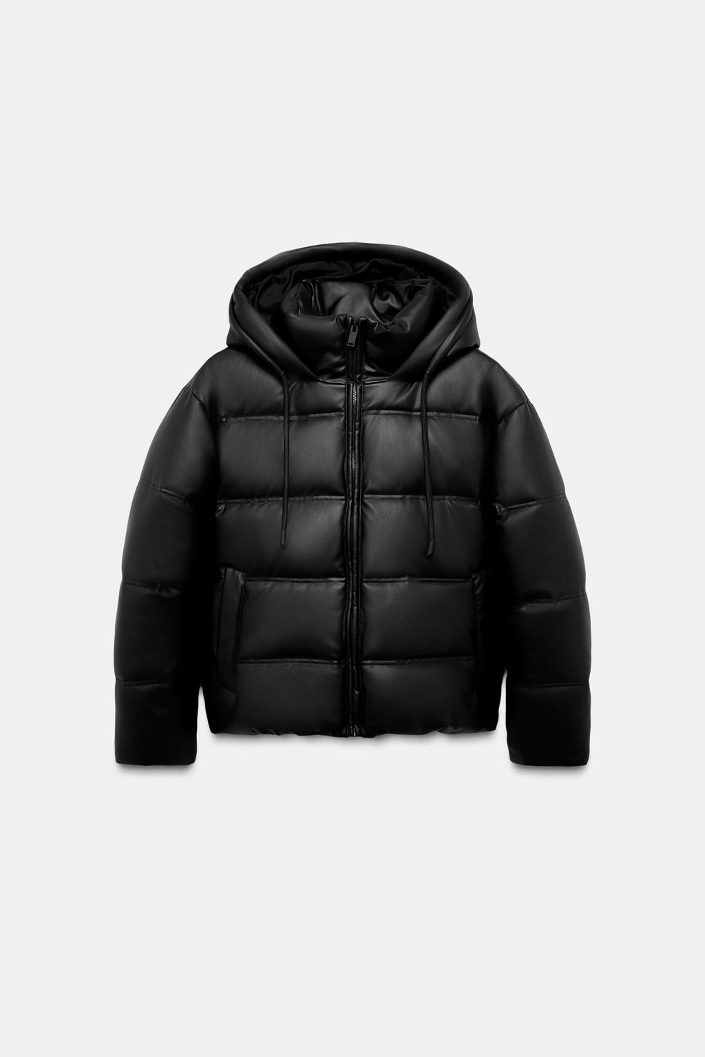 WATER-REPELLENT AND WINDPROOF QUILTED FAUX LEATHER ANORAK - Zara фото 15