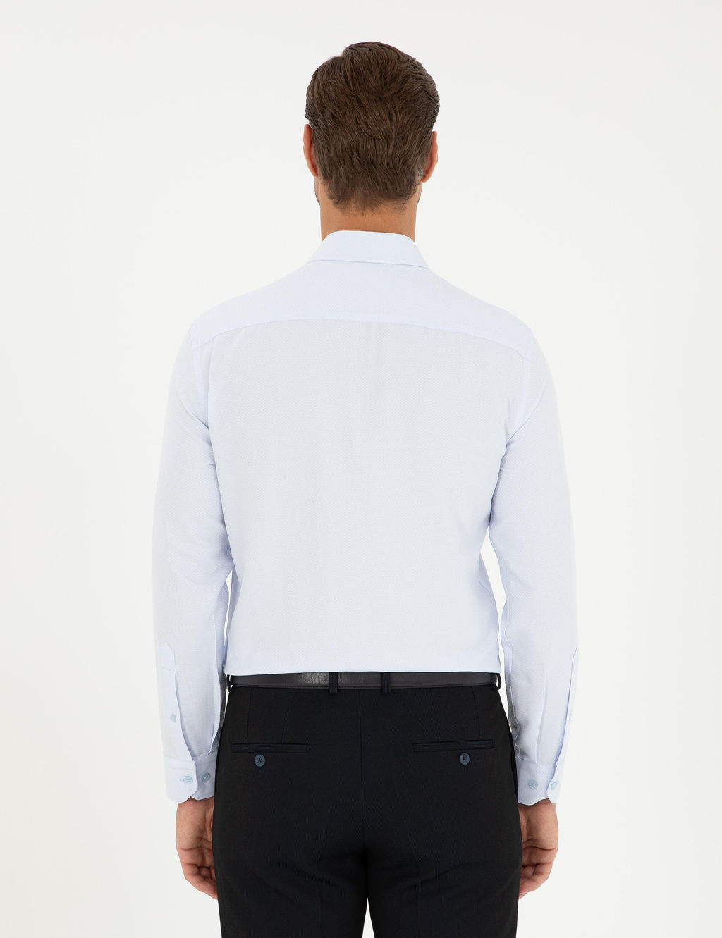 Рубашка Pierre Cardin Slim Fit светло-голубая с длинным рукавом