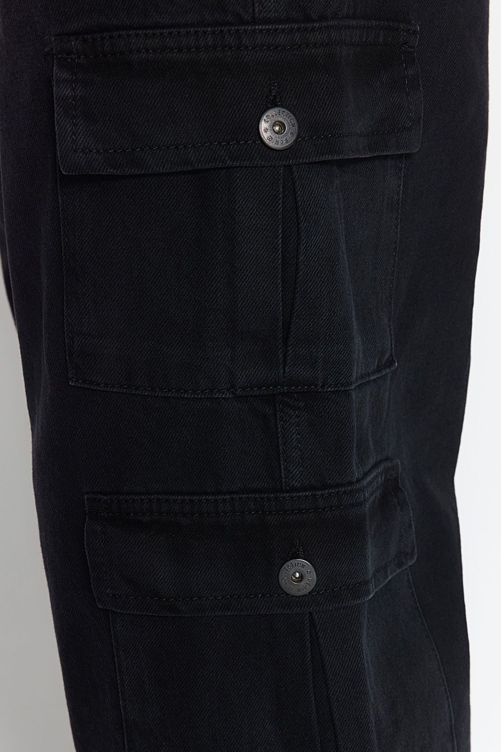 TRENDYOL MAN Siyah %100 Pamuk Genis Kal?p Kargo Cepli Jeans Bol Kot Pantolon TMNAW24JE00026 - Trendyolmilla фото 4
