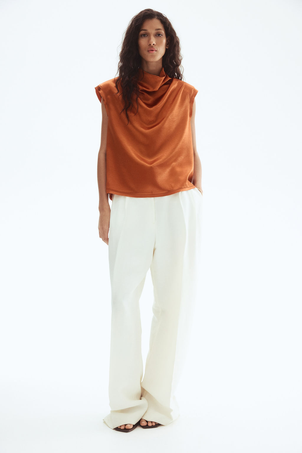Top de sat?n con escote drapeado - H&m фото 4