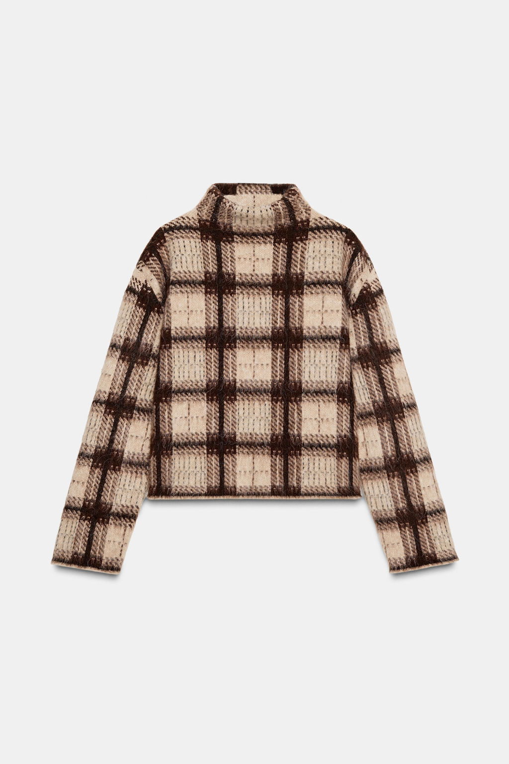 CHECK KNIT SWEATER WITH BRUSHED EFFECT - Zara фото 2