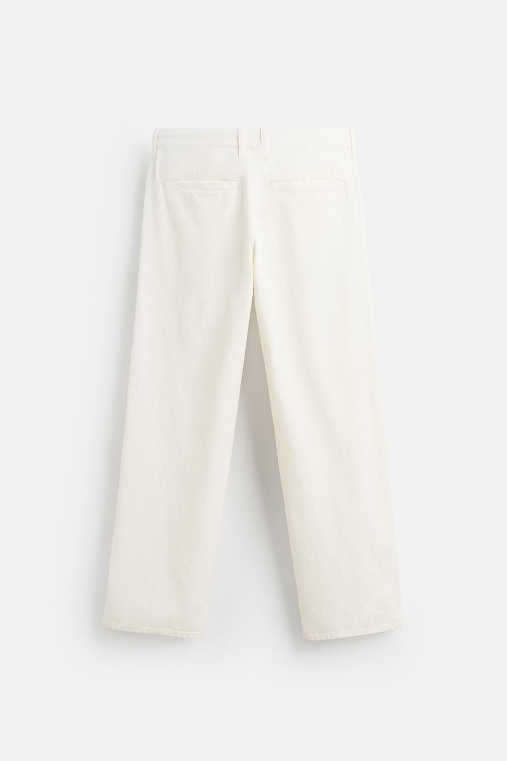 COTTON-HEMP CHINO TROUSERS - Zara фото 7