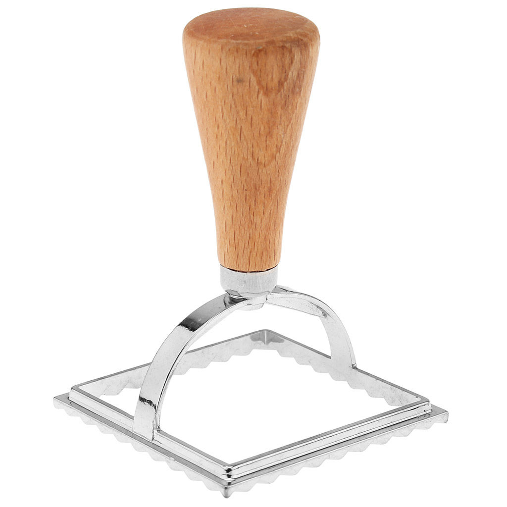 Штамп металлический для пельменей Квадрат 7х7см h10см, деревянная ручка, на картоне (Китай)