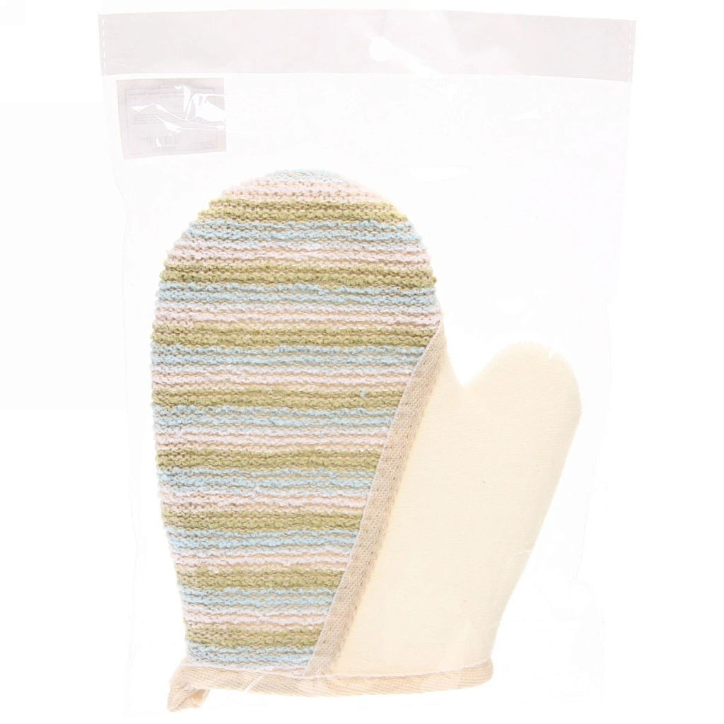 Цена за 3 шт. Мочалка-варежка для тела мягкая "Ultramarine - Полоски" комбинированная 21*16,5см