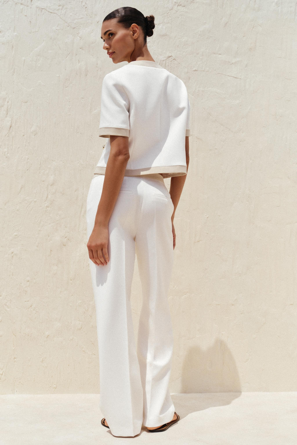 STRAIGHT-LEG TROUSERS WITH CONTRAST WAIST - Zara фото 12