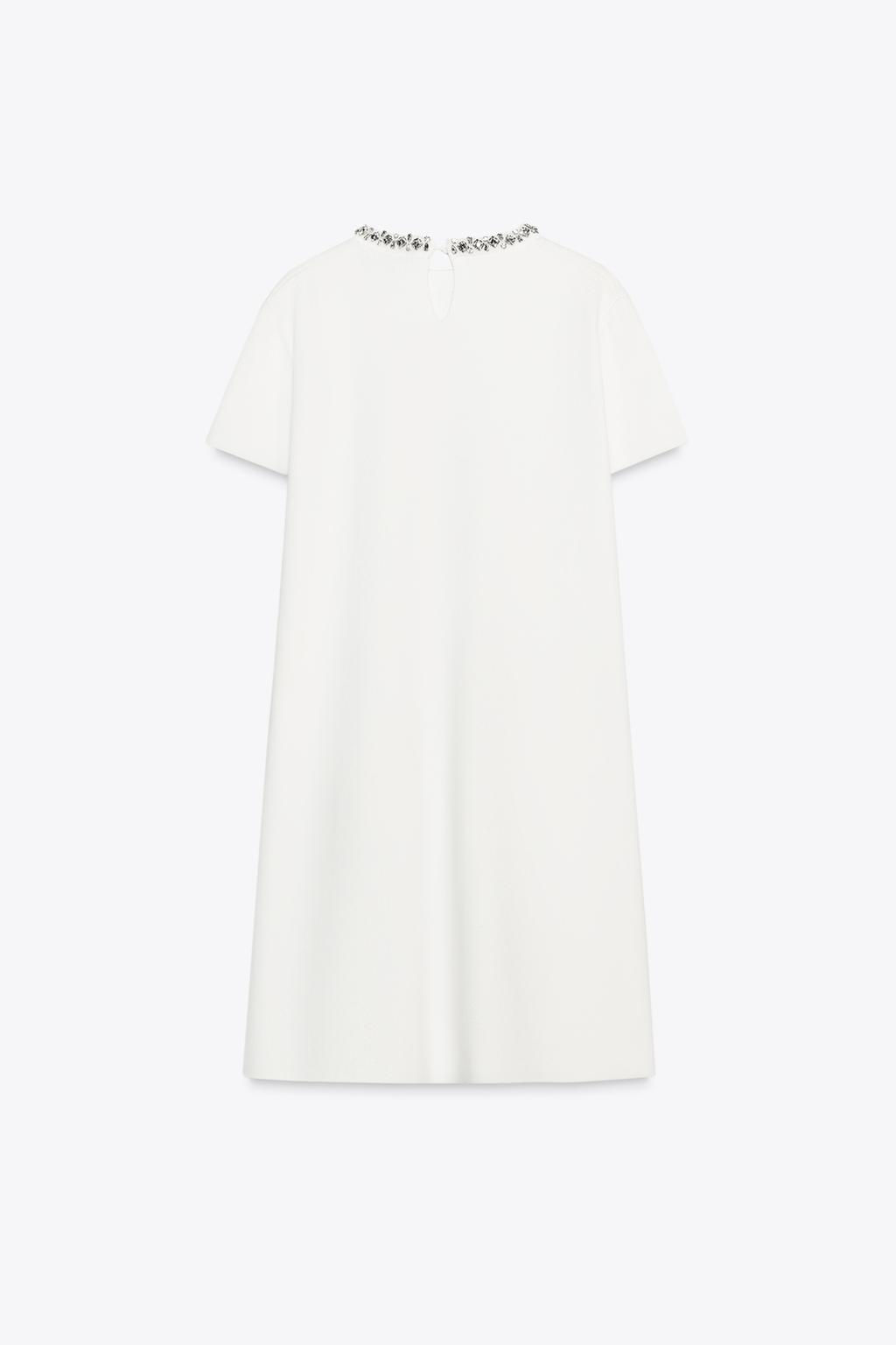 PLAIN KNIT MINI DRESS WITH RHINESTONES - Zara фото 6