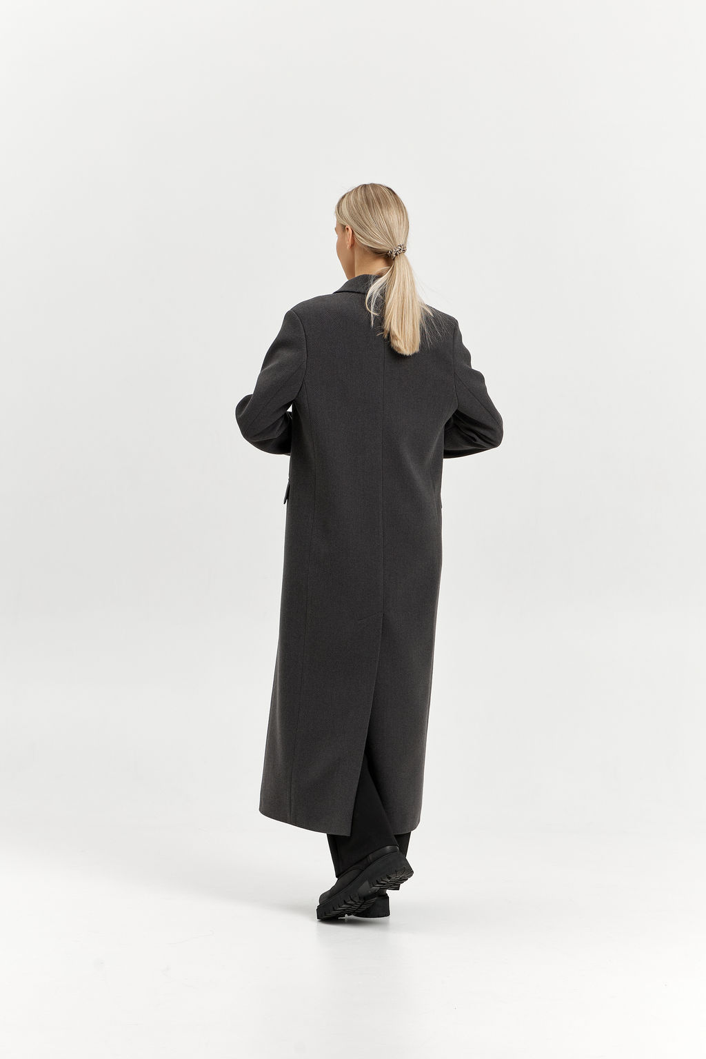 Пальто женское демисезонное 26830 (базальт/рубчик) - Kankan фото 3