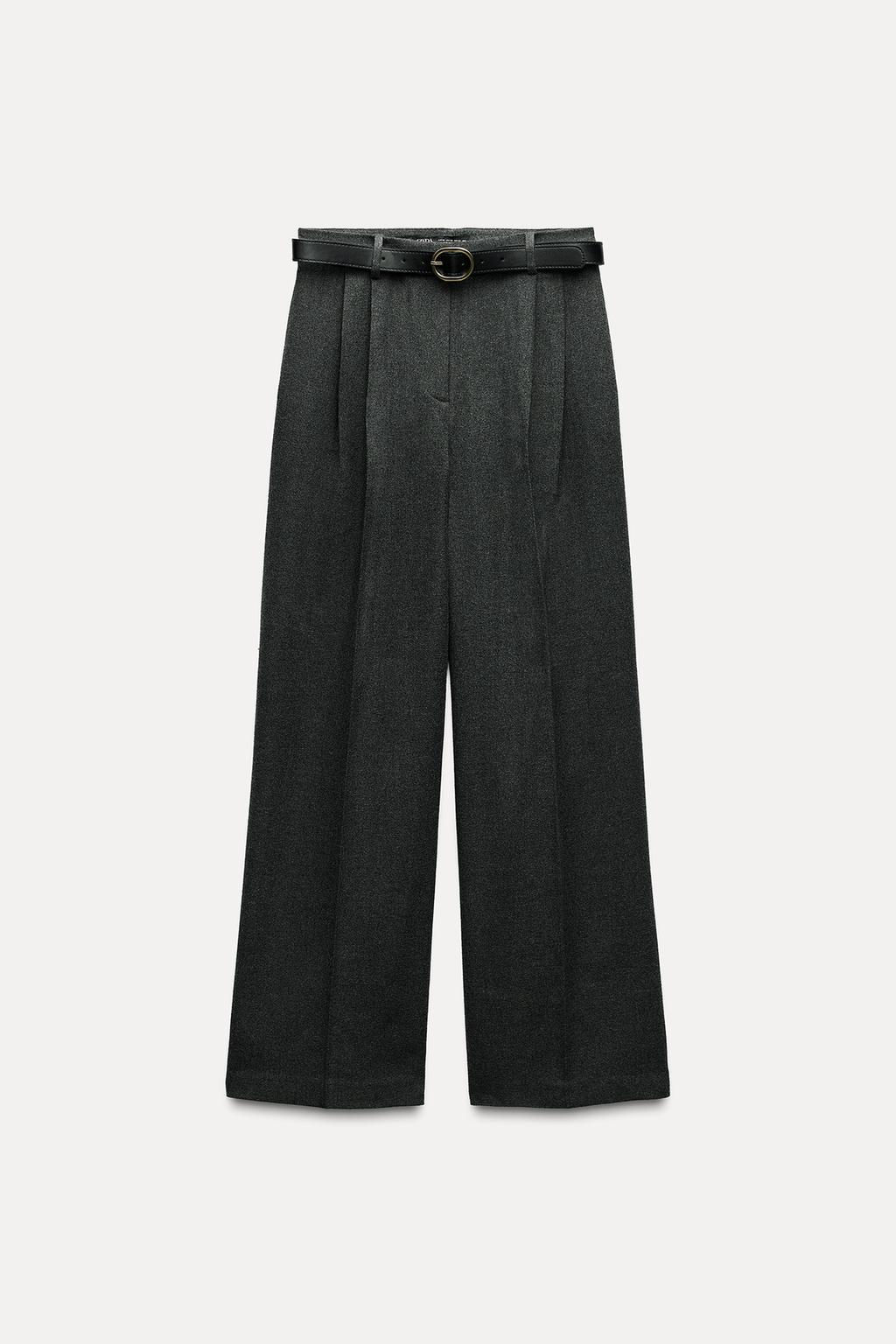 WIDE-LEG TROUSERS WITH BELT - Zara фото 4