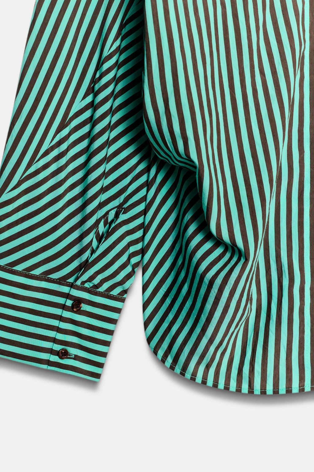 CAMISA OVERSIZE RAYAS / verde lavado