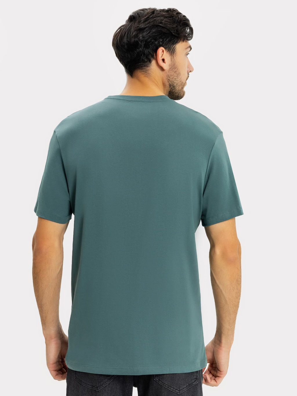 Футболка мужская зеленая из коллекции Art U Wear (Mark Formelle & National Art Museum) серо -зеленый +печать 111742-1  фото 3