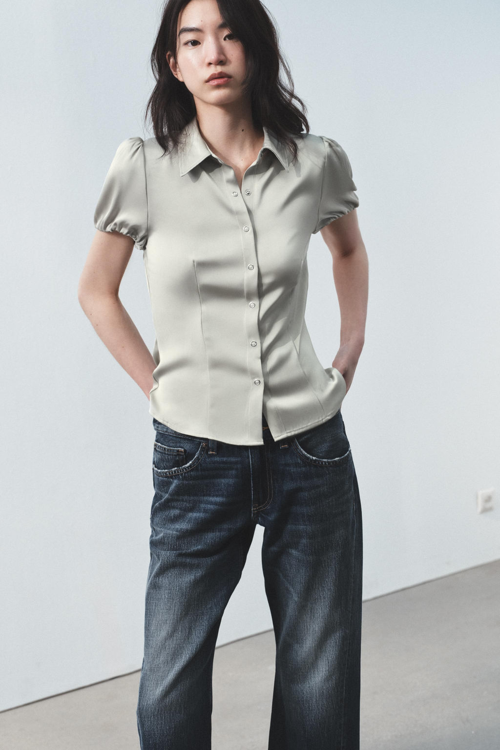 CAMISA SATINADA / Verdoso - Zara фото 2