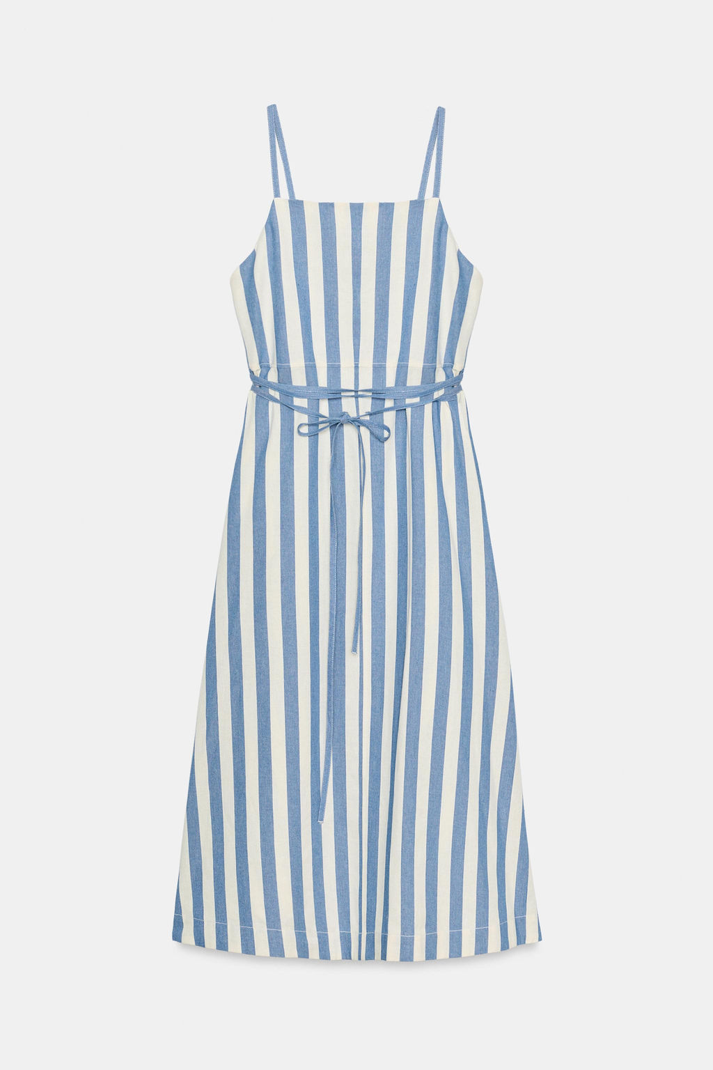 VESTIDO MIDI RAYAS ZW COLLECTION / Azul / Blanco - Zara фото 5