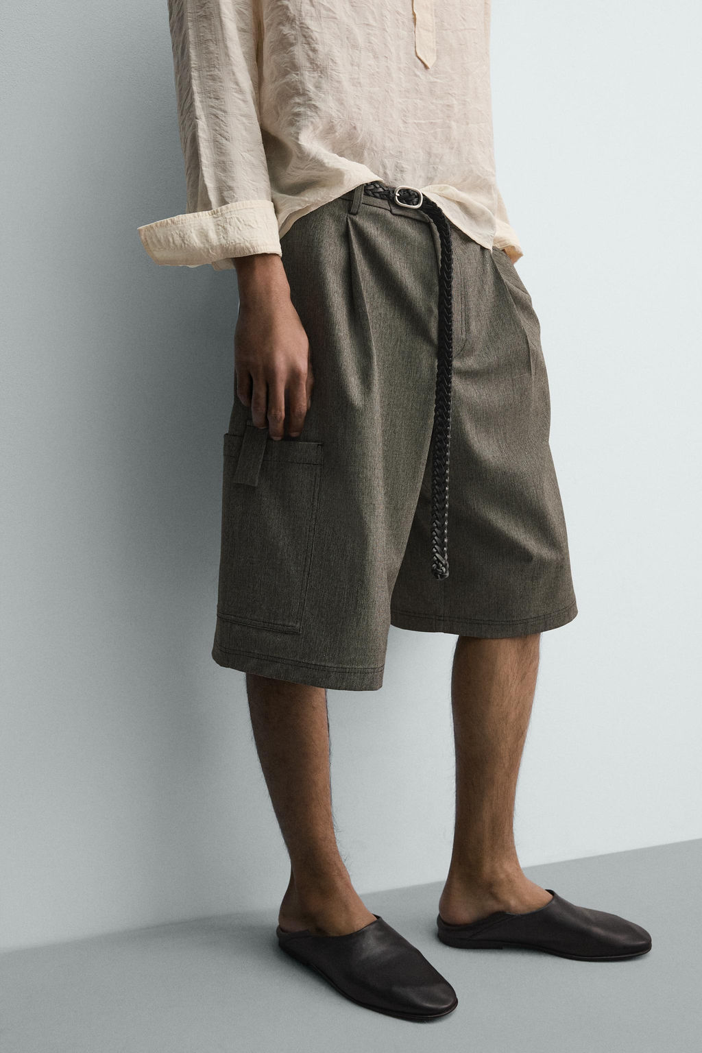 BERMUDA CARGO RELAXED WIDE FIT / Tostado oscuro