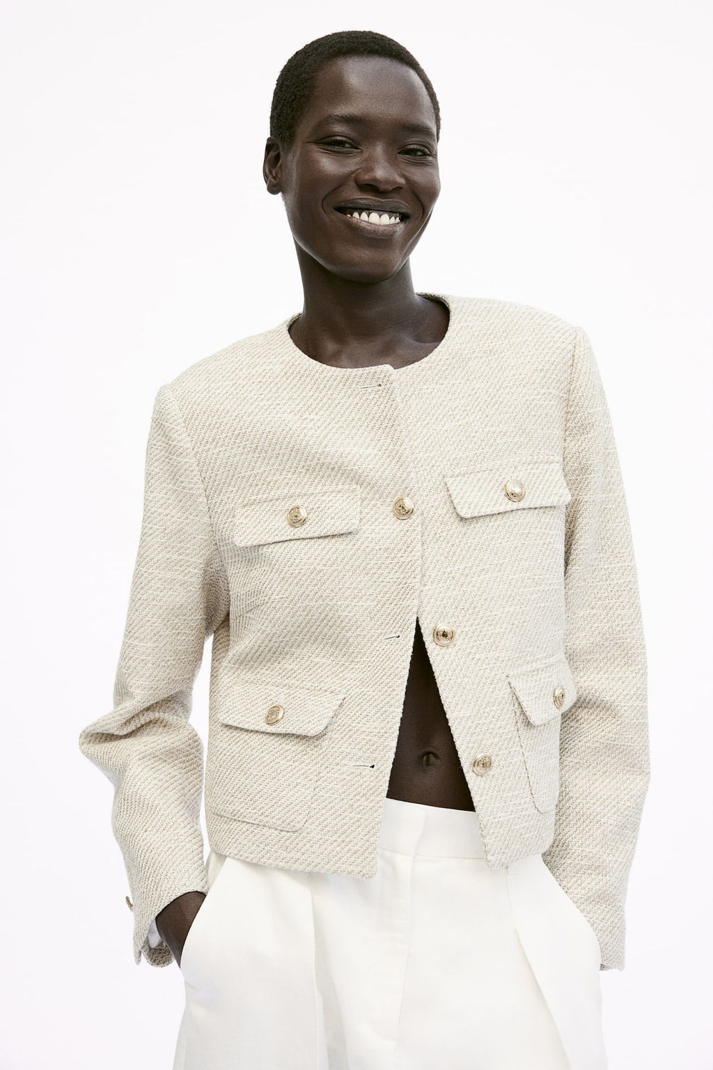 Chaqueta en tejido texturizado - H&m фото 4