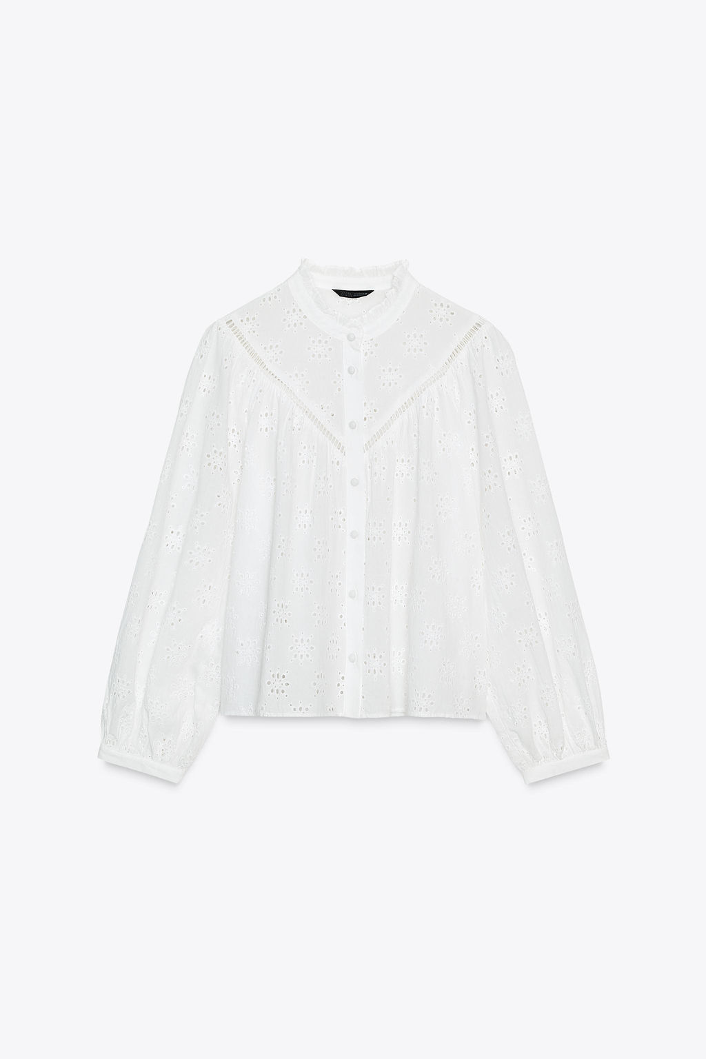 SHIRT WITH CUTWORK EMBROIDERY - Zara фото 5