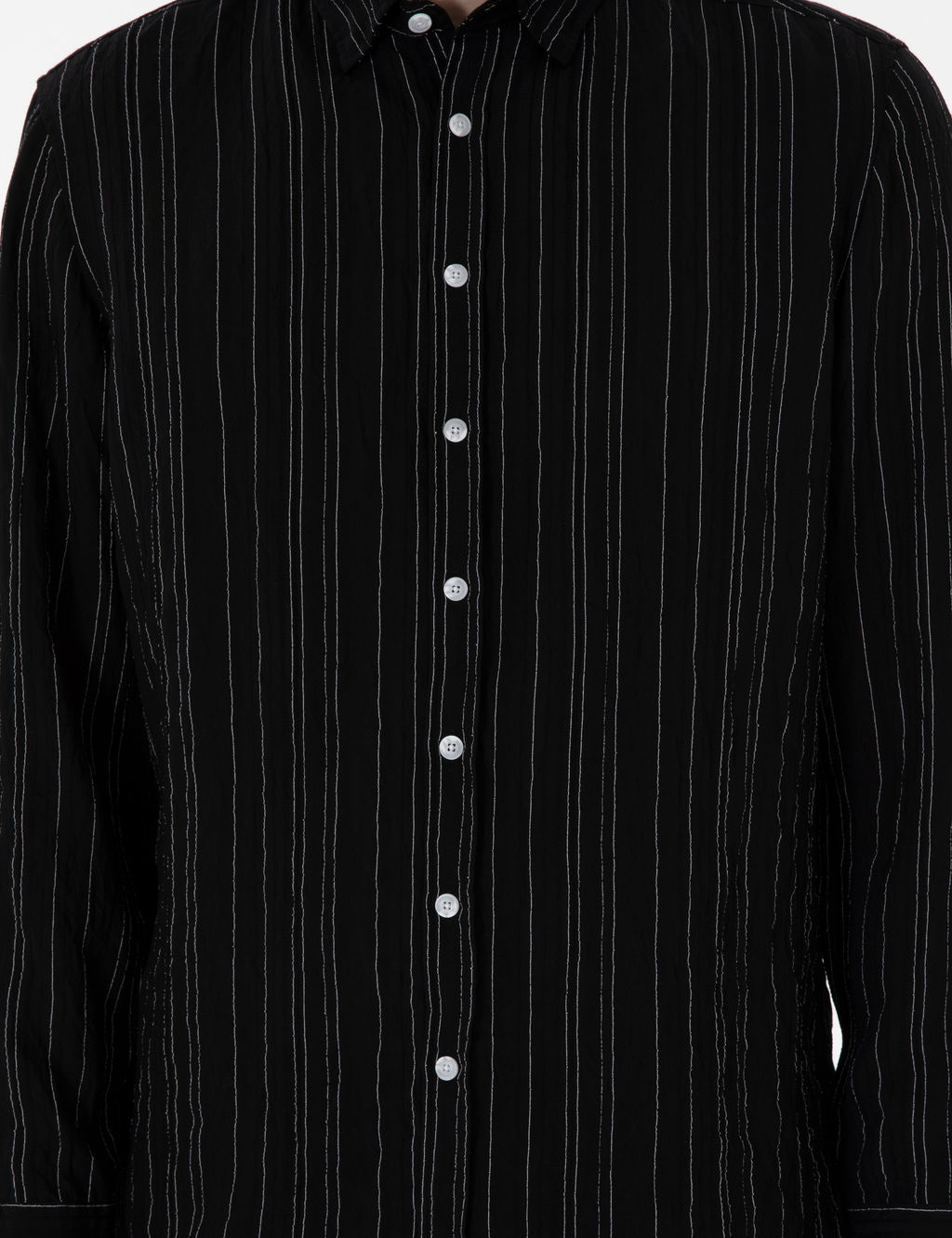 Siyah Regular Fit _izgili Uzun Kollu G_mlek