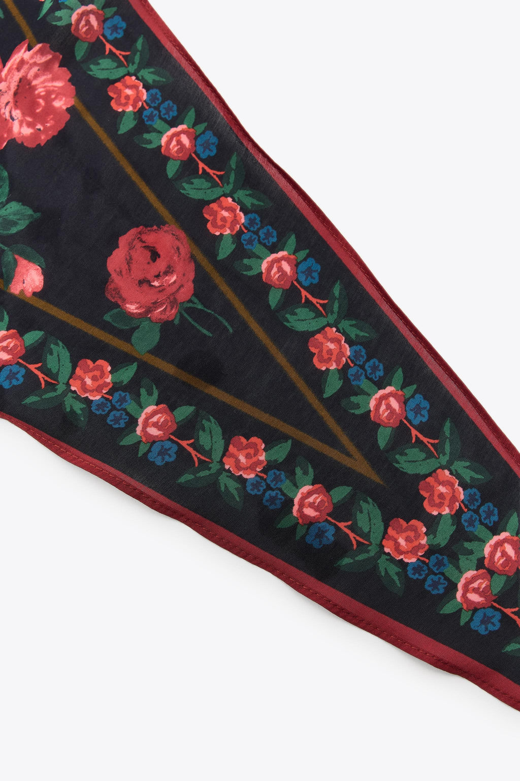 PRINTED BANDANNA WITH SILK EMBROIDERY - Zara фото 4