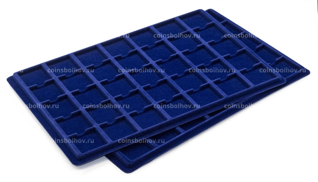 Планшет на 35 ячеек для монет в капсулах QUADRUM MINI размером 38х38 мм (упаковка 2 штуки) Синий LEUCHTTURM 360059