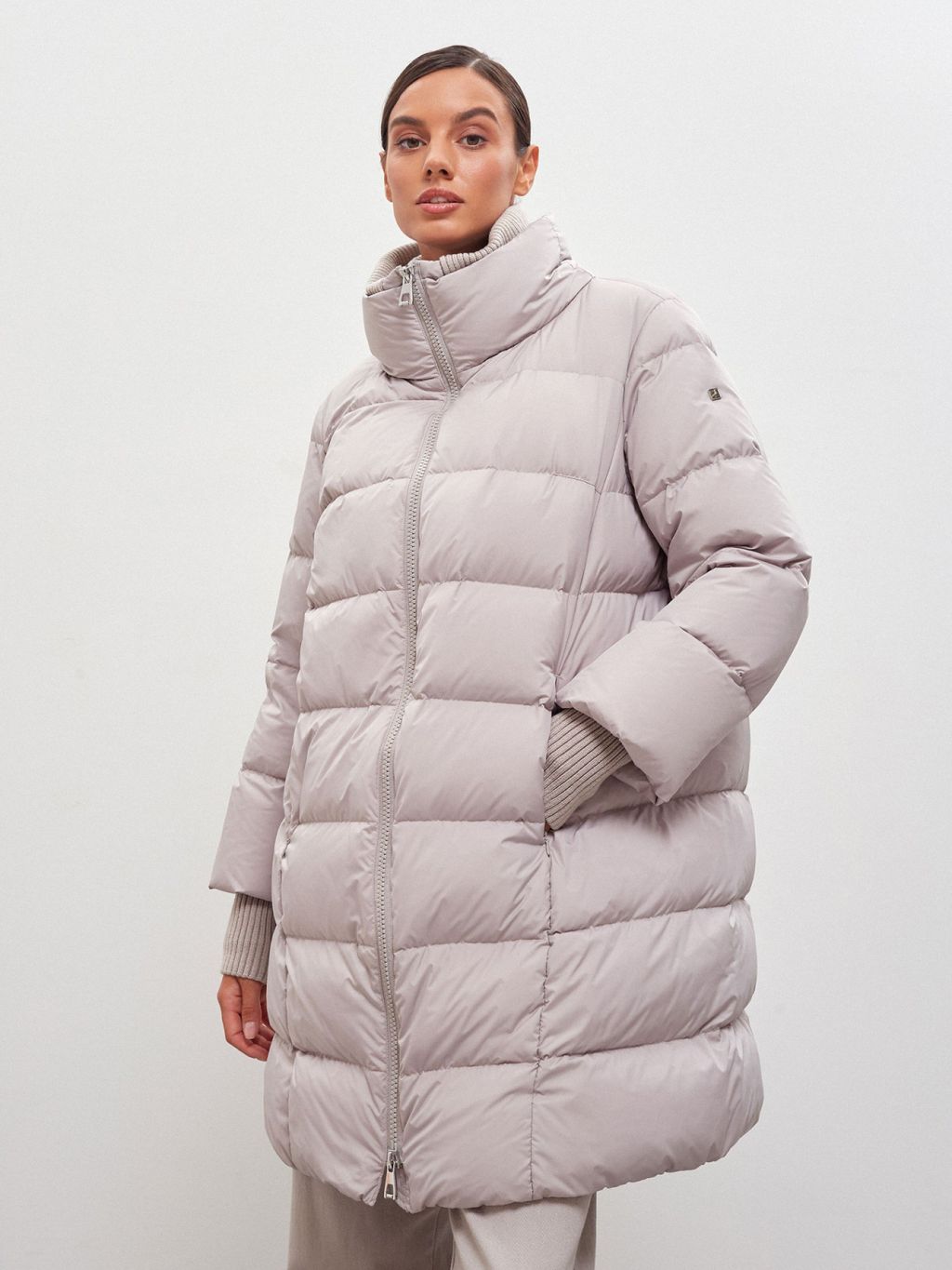 Conso/WDM 220509 - cold grey Пуховое Полупальто фото 3