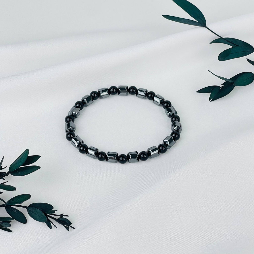 Браслет из Агата и Гематита 20 см