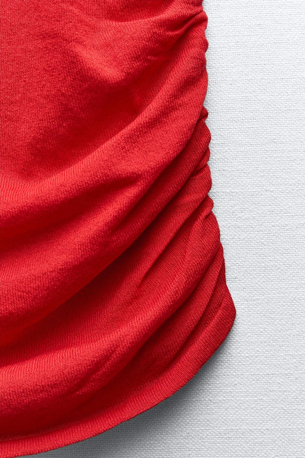 KNIT TOP WITH GATHERED SIDES - Zara фото 5