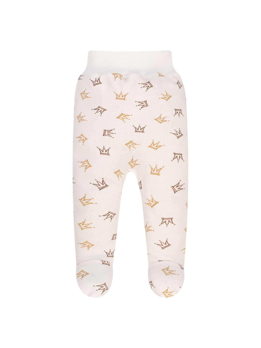 Ползунки короткие молочные с принтом короны