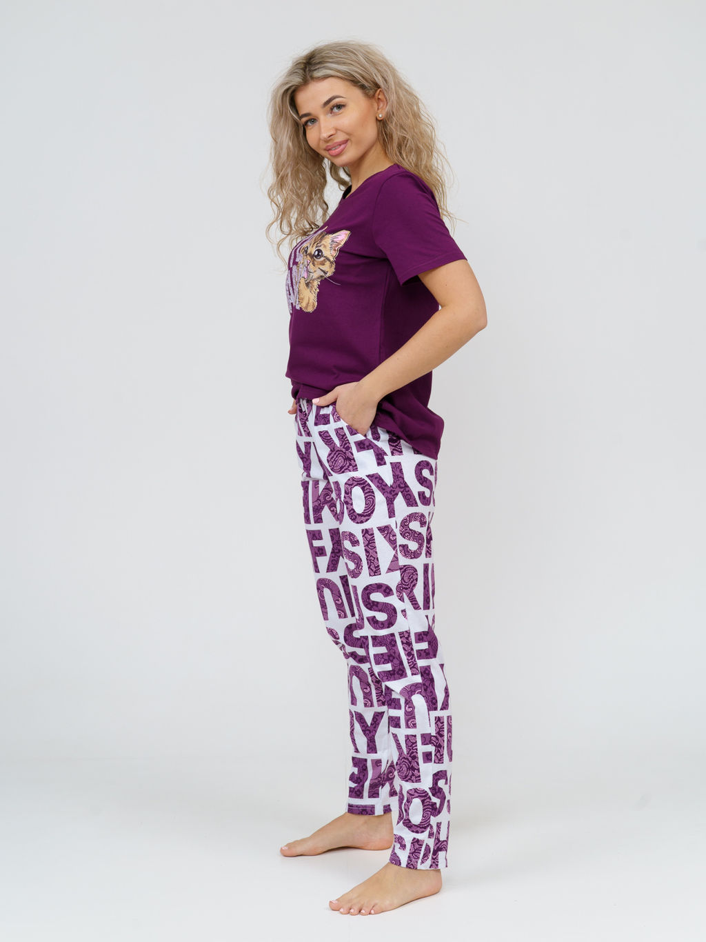 775/2 Пижама "Буквы/фиолетовый"