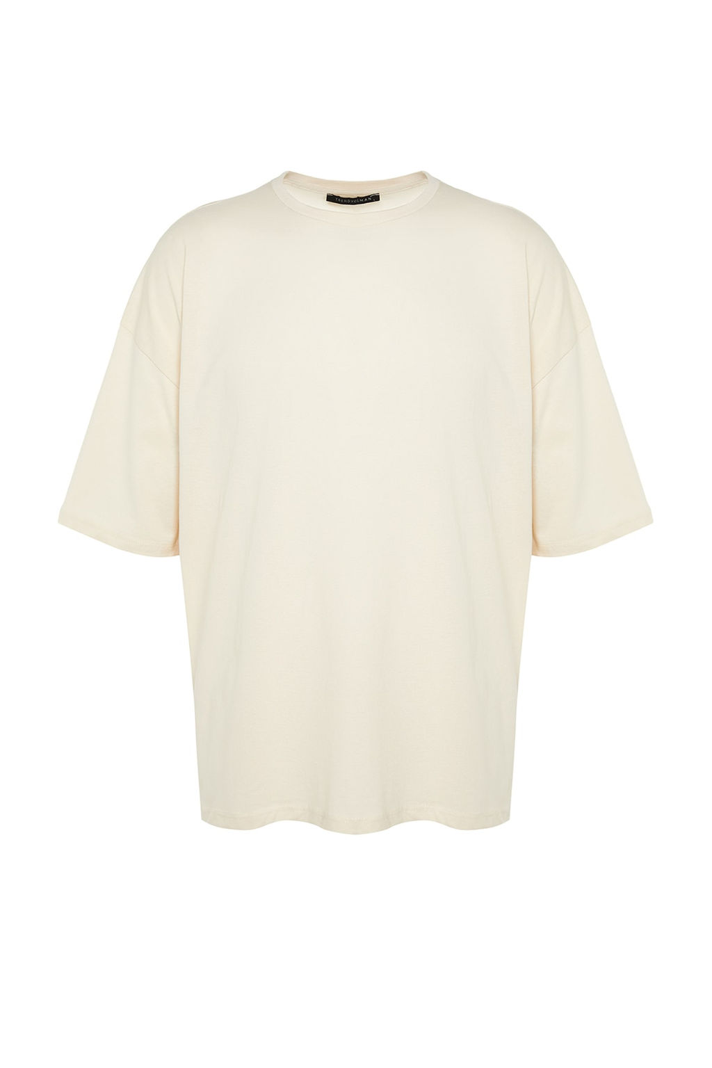 Bej Oversize/Genis Kesim %100 T-Shirt TMNSS22TS0318